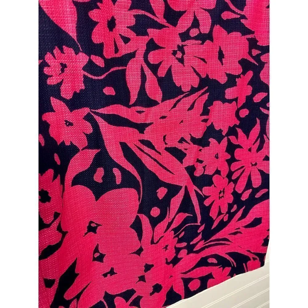 J. Crew Navy/Pink Floral Pencil Skirt